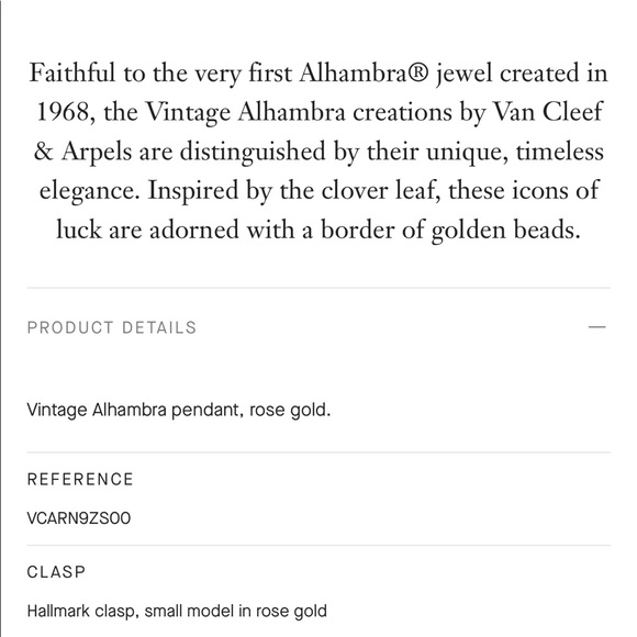 (SOLD) Van Cleef & Arpels Vintage Alhambra Pendant Rose Gold Necklace - Picture 5 of 14